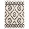 Chaudhary Living 5.25' x 7.25' Ivory and Charcoal Gray Geometric Trellis Rectangular Shag Area Throw Rug